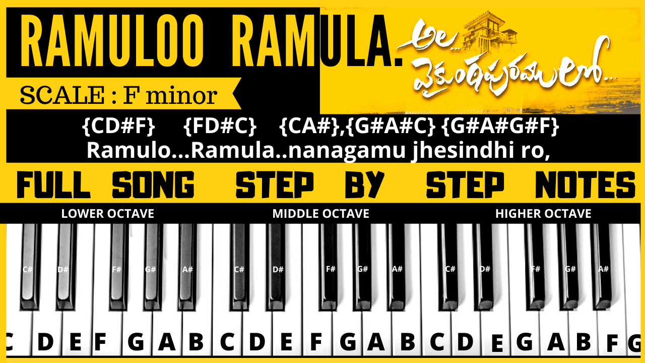 You are currently viewing Ramuloo Ramula song keyboard notes, piano notes