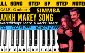 aankh marey Song | keyboard notes | piano notes | full song | simmba movie