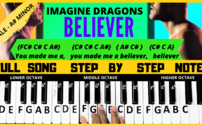 Believer song| letter notes | keyboard Piano notes |Imagine dragons