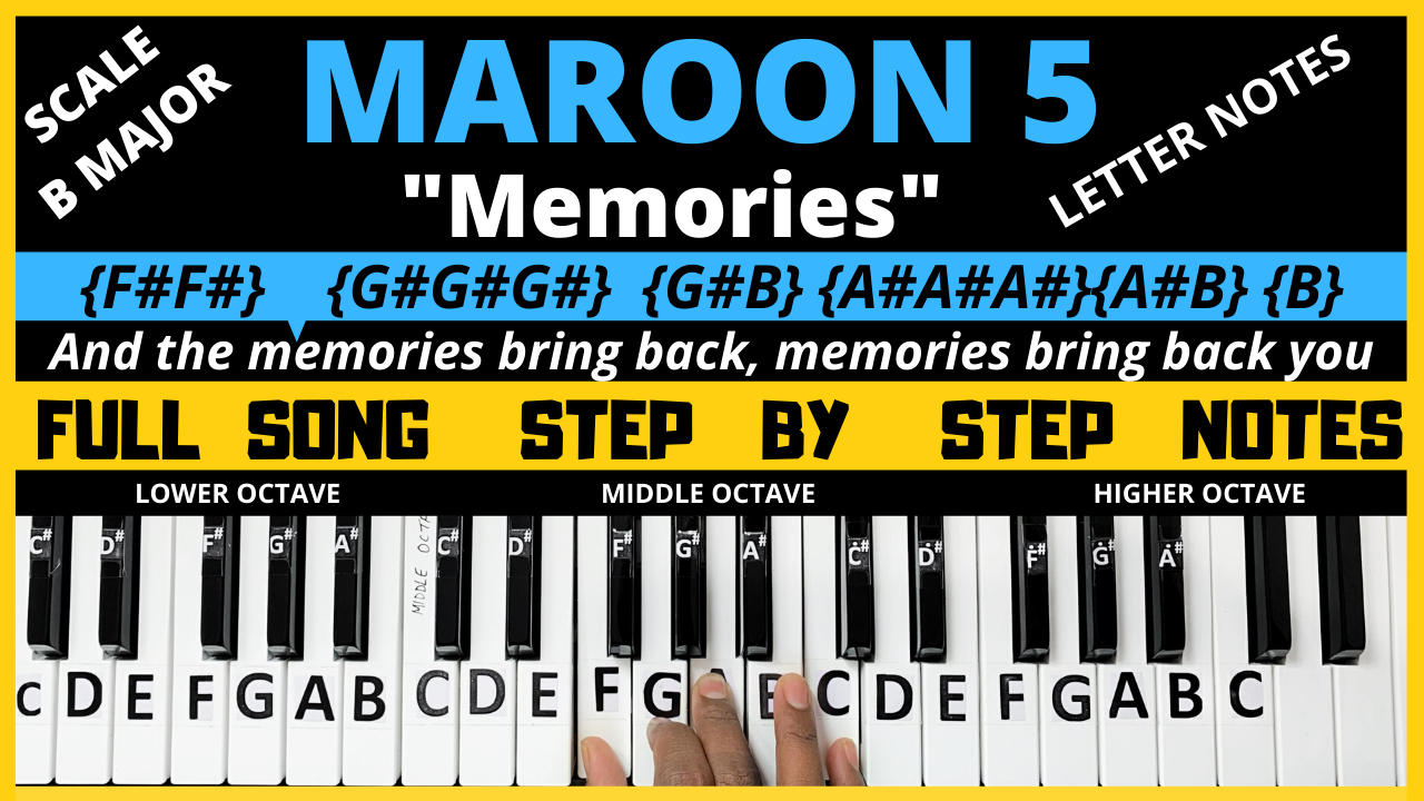 MEMORIES MARRON 5 keyboard notes ,piano notes