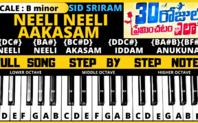 Neeli Neeli Aakasam song, keyboard notes