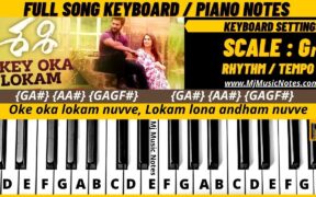 Oke Oka Lokam Nuvve piano Keyboard Notes