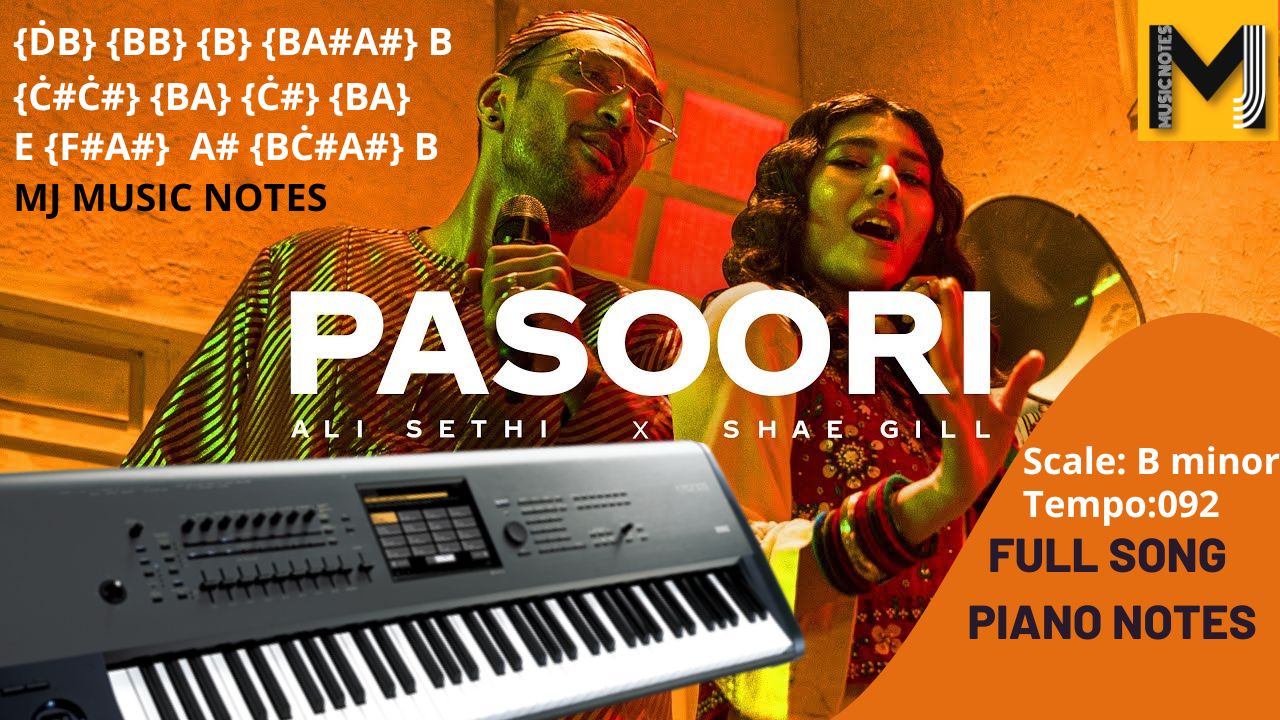 Pasoori Piano Notes | Pasoori Piano Notes with chords