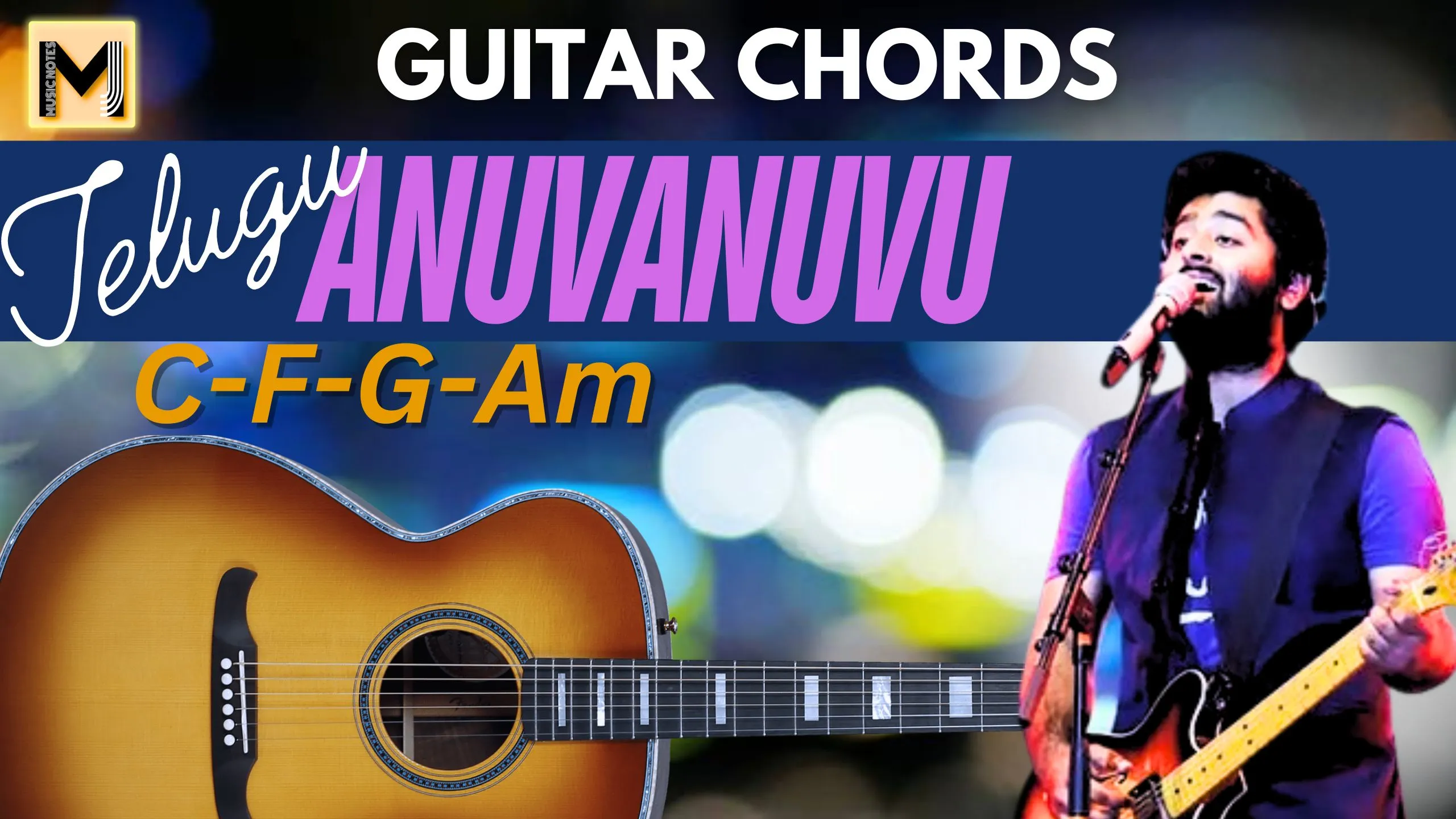 Anuvanuvuu guitar chords | Om Bheem Bush |Arijit Singh|