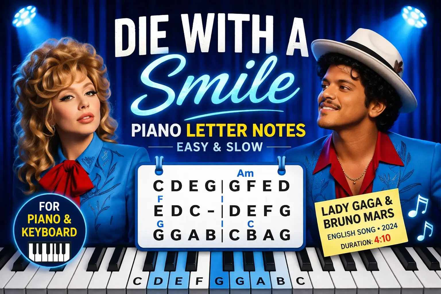 You are currently viewing Die With A Smile Piano Notes – Bruno Mars and Lady Gaga | 2024