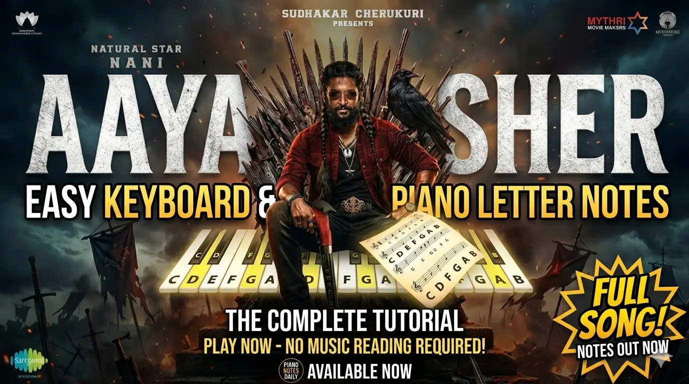 Aaya Sher Piano Notes & Keyboard Notes Telugu