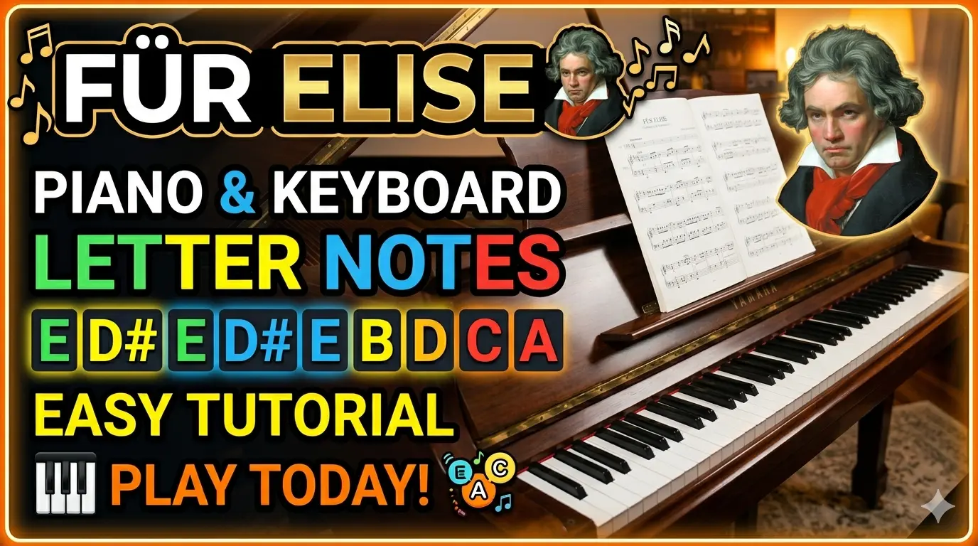Fur Elise Piano Notes & Keyboard Notes for Beginners