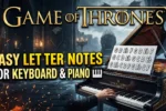 Game of Thrones Theme Piano Notes Keyboard Letter Notes with Chords in C Minor