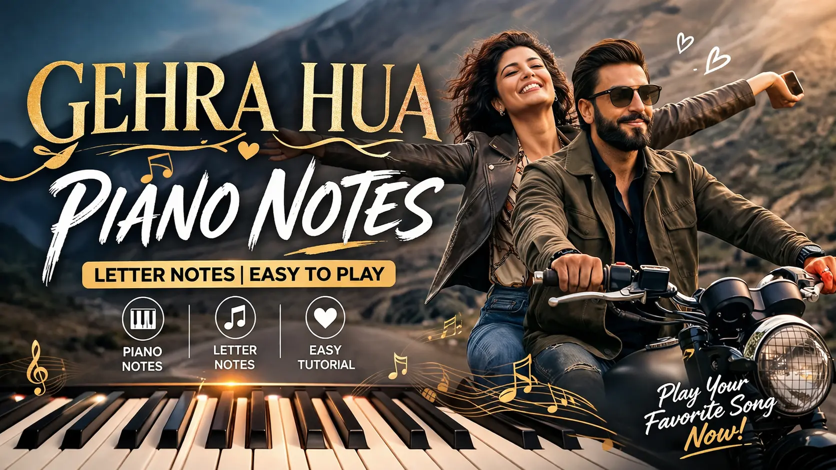 You are currently viewing Easy & Beautiful Gehra Hua Piano Notes | Keyboard Letter Notes (Free Guide)